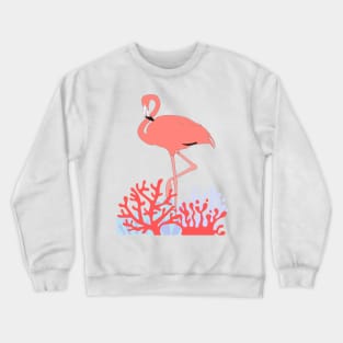 Flamingo Tropical Beach  Coral Reef Crewneck Sweatshirt